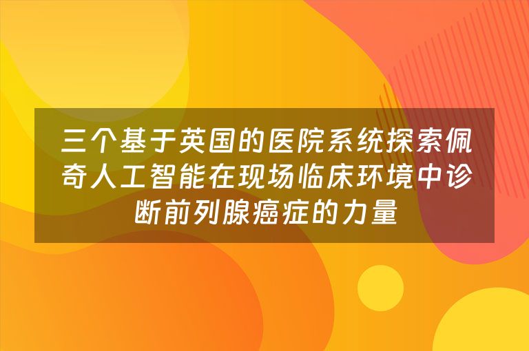 三个基于英国的医院系统探索佩奇人工智能在现场临床环境中诊断前列腺癌症的力量