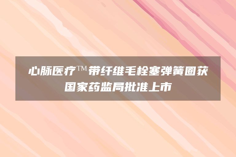 心脉医疗™带纤维毛栓塞弹簧圈获国家药监局批准上市